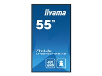 iiyama ProLite LH5575UHS-B1AG - 55" Diagonal klasse (54.6" til at se) LED-bagbelyst LCD paneldisplay - digital skiltning - med indbygget medieafspiller, SDM Slot PC - 4K UHD (2160p) 3840 x 2160 - sort kant med mat finish LH5575UHS-B1AG