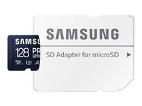 Samsung PRO Ultimate MB-MY128SA - Flashhukommelseskort (SD adapter inkluderet) - 128 GB - A2 / Video Class V30 / UHS-I U3 - microSDXC UHS-I - blå MB-MY128SA/WW
