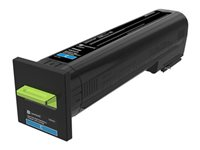 Lexmark - Særlig høj ydelse - cyan - original - tonerpatron LCCP, LRP - for Lexmark CS820de, CS820dte, CS820dtfe 72K2XC0