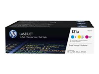 HP 131A - 3 pakker - gul, cyan, magenta - original - LaserJet - tonerpatron (U0SL1AM) - for LaserJet Pro 200 M251n, 200 M251nw, 200 M276nw, MFP M276n, MFP M276nw U0SL1AM