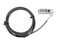 Targus DEFCON Compact Combo Cable Lock - Sikkerhedskabelslås - sort - 1.98 m ASP71GL