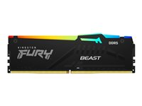 Kingston FURY Beast RGB - DDR5 - modul - 32 GB - DIMM 288-PIN - 5200 MT/s / PC5-41600 - CL40 - 1.25 V - ikke bufferet - on-die ECC KF552C40BBA-32