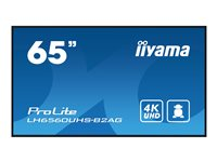 iiyama ProLite LH6560UHS-B2AG - 65" Diagonal klasse (64.5" til at se) LED-bagbelyst LCD paneldisplay - digital skiltning - med indbygget medieafspiller og trådløs mediemodtager - 4K UHD (2160p) 3840 x 2160 - Edge LED - sort kant med mat finish LH6560UHS-B2AG
