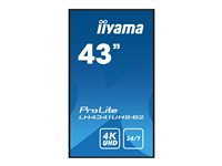iiyama ProLite LH4341UHS-B2 - 43" Diagonal klasse (42.5" til at se) LED-bagbelyst LCD paneldisplay - digital skiltning - 4K UHD (2160p) 3840 x 2160 - sort, blank LH4341UHS-B2