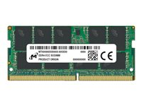 Micron - DDR4 - modul - 32 GB - SO DIMM 260-PIN - 3200 MHz / PC4-25600 - CL22 - 1.2 V - ikke bufferet - ECC MTA18ASF4G72HZ-3G2R
