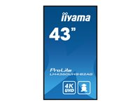 iiyama ProLite LH4360UHS-B2AG - 43" Diagonal klasse (42.5" til at se) LED-bagbelyst LCD paneldisplay - digital skiltning - med indbygget SoC medieafspiller - Android - 4K UHD (2160p) 3840 x 2160 - Edge LED - sort LH4360UHS-B2AG