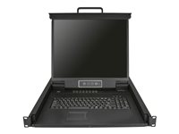 StarTech.com 16 Port Rackmount KVM Console with 6ft Cables, Integrated KVM Switch with 19" LCD Monitor, Fully Featured 1U LCD KVM Drawer- OSD KVM, Durable 50,000 MTBF, USB + VGA Support - 19in. LCD KVM Console (RKCONS1916K) - KVM-konsol med KVM switch - 16 porte - PS/2, USB - US - 19" - rackversion - 1280 x 1024 - 250 cd/m² - 1000:1 - VGA - sort - 1U RKCONS1916K
