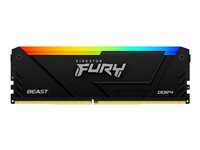 Kingston FURY Beast RGB - DDR4 - modul - 32 GB - DIMM 288-PIN - 3200 MT/s / PC4-25600 - CL16 - 1.35 V - ikke bufferet - ikke-ECC - sort KF432C16BB2A/32