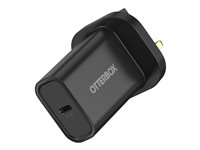 OtterBox - Strømforsyningsadapter - 30 Watt - PD (24 pin USB-C) - sort - United Kingdom 78-81365