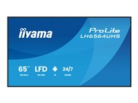 iiyama ProLite LH6564UHS-B1AG - 65" Diagonal klasse LED-bagbelyst LCD paneldisplay - digital skiltning - med indbygget SoC medieafspiller - 4K UHD (2160p) 3840 x 2160 - sort kant med mat finish LH6564UHS-B1AG
