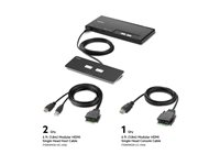 Belkin Modular Secure Single Head - KVM switch - 2 x KVM port(s) - 1 lokalbruger - desktop - TAA-kompatibel F1DN102MOD-HH-4