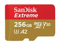 SanDisk Extreme - Flashhukommelseskort - 256 GB - A2 / Video Class V30 / UHS-I U3 / Class10 - microSDXC UHS-I SDSQXAV-256G-GN6GN