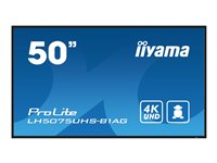 iiyama ProLite LH5075UHS-B1AG - 50" Diagonal klasse (49.5" til at se) LED-bagbelyst LCD paneldisplay - digital skiltning - med indbygget medieafspiller, SDM Slot PC - Android - 4K UHD (2160p) 3840 x 2160 - mat sort LH5075UHS-B1AG