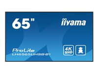 iiyama ProLite LH6565UHSB-B1 - 65" Diagonal klasse LED-bagbelyst LCD paneldisplay - digital skiltning - Android - 4K UHD (2160p) 3840 x 2160 - sort LH6565UHSB-B1