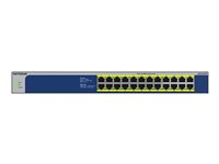 NETGEAR GS524PP - Switch - ikke administreret - 24 x 10/100/1000 (PoE+) - desktop, monterbar på stativ - PoE+ (300 W) - AC 100 - 230 V GS524PP-100EUS