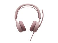 Logitech Zone Wired 2 for Business - Headset - på øret - kablet - aktiv støjfjerning - rose - Certified for Microsoft Teams 981-001616