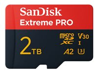 SanDisk Extreme Pro - Flashhukommelseskort (SD adapter inkluderet) - 2 TB - A2 / Video Class V30 / UHS-I U3 - microSDXC UHS-I SDSQXCD-2T00-GN6MA
