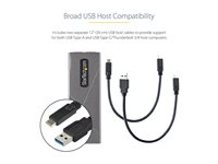StarTech.com USB-C 10Gbps to M.2 NVMe or M.2 SATA SSD Enclosure, Tool-free M.2 PCIe/SATA NGFF SSD Enclosure, Portable Aluminum Case, USB Type-C & USB-A Host Cables, For 2230/2242/2260/2280 - Works w/ Thunderbolt 3 (M2-USB-C-NVME-SATA) - Lagringspakning - M.2 - M.2 Card (PCIe NVMe & SATA) - USB-C 3.2 (Gen 2) - space grey M2-USB-C-NVME-SATA
