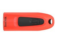 SanDisk Ultra - USB flashdrive - 64 GB - USB 3.0 - blå, rød (pakke med 2) SDCZ48-064G-G46BR2
