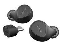 Jabra Evolve2 Buds MS - Ægte trådløse øretelefoner med mik. - i øret - Bluetooth - aktiv støjfjerning - USB-C via Bluetooth adapter - støjisolerende - sort - Certified for Microsoft Teams 20797-999-889