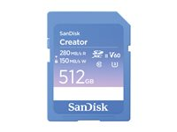 SanDisk Creator - Flashhukommelseskort - 512 GB - Video Class V60 / UHS-II U3 / Class10 - SDXC UHS-II SDSDXEP-512G-GNCIS