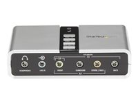 StarTech.com 7.1 USB Sound Card - External Sound Card for Laptop with SPDIF Digital Audio - Sound Card for PC - Silver (ICUSBAUDIO7D) - Lydkort - 48 kHz - 7.1 - USB 2.0 - for P/N: MU15MMS, MU6MMS ICUSBAUDIO7D