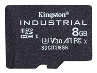 Kingston Industrial - Flashhukommelseskort - 8 GB - A1 / Video Class V30 / UHS-I U3 / Class10 - microSDHC UHS-I SDCIT2/8GBSP