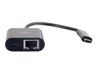 C2G USB C to Ethernet Adapter With Power Delivery - Black - Netværksadapter - USB-C - Gigabit Ethernet x 1 - sort 82408