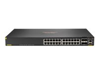 HPE Aruba Networking CX 6200F 24G Class 4 PoE 4SFP 370W Switch - Switch - Max. Stacking Distance 10 km - L3 - Administreret - 24 x 10/100/1000 (PoE+) + 4 x 100/1000 SFP - front og side til ryg - monterbar på stativ - PoE+ (370 W) S0M82A#ABB