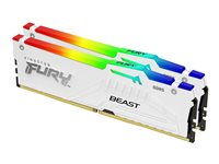 Kingston FURY Beast RGB - DDR4 - sæt - 64 GB: 2 x 32 GB - DIMM 288-PIN - 6400 MHz / PC5-51200 - CL32 - 1.4 V - ikke bufferet - on-die ECC - hvid KF564C32BWEAK2-64