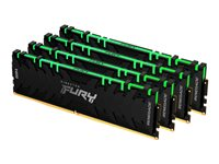 Kingston FURY Renegade RGB - DDR4 - sæt - 32 GB: 4 x 8 GB - DIMM 288-PIN - 3200 MT/s / PC4-25600 - CL16 - 1.35 V - ikke bufferet - ikke-ECC - sort KF432C16RBAK4/32