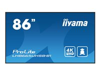 iiyama ProLite LH8665UHSB-B1 - 86" Diagonal klasse LED-bagbelyst LCD paneldisplay - digital skiltning - Android - 4K UHD (2160p) 3840 x 2160 - sort LH8665UHSB-B1