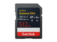 SanDisk Extreme Pro - Flashhukommelseskort - 512 GB - Video Class V90 / UHS-II U3 / Class10 - SDXC UHS-II SDSDXDM-512G-GN4IN