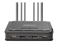 StarTech.com 2-Port Dual-Monitor DisplayPort Cable KVM Switch, 4K 60Hz, Compact KVM with 5ft/1.5m USB-A/DisplayPort/Audio Integrated Cables, Bus Powered - Remote Push Button/Hotkey Switching (C2-DD46-UA2-CBL-KVM) - KVM / audio / USB switch - kompakt - 2 x KVM / audio / USB - 1 lokalbruger - desktop C2-DD46-UA2-CBL-KVM