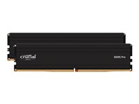 Crucial - DDR5 - sæt - 96 GB: 2 x 48 GB - DIMM 288-PIN - 5600 MHz / PC5-44800 - CL46 - 1.1 V - ikke bufferet - on-die ECC - sort CP2K48G56C46U5