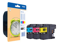 Brother LC125XL Rainbow Pack - 3 pakker - Super High Yield - gul, cyan, magenta - original - blister med akustisk / elektromagnetisk alarm - blækpatron - for Brother DCP-J4110DW, MFC-J4410DW, MFC-J4510DW, MFC-J6520DW, MFC-J6720DW, MFC-J6920DW LC125XLRBWBPDR