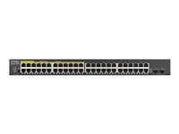 Zyxel GS1900 Series GS1900-48HPv2 - Switch - smart - 48 x 10/100/1000 (24 PoE+) + 2 x Gigabit SFP (uplink) - monterbar på stativ, desktop - PoE+ (170 W) GS190048HPV2-EU0101F