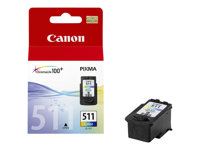 Canon CL-511 - 9 ml - farve (cyan, magenta, gul) - original - blækpatron - for PIXMA MP230, MP237, MP252, MP258, MP272, MP280, MP282, MP495, MP499, MX360, MX410, MX420 2972B001