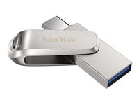 SanDisk Ultra Dual Drive Luxe - USB flashdrive - 128 GB - USB 3.1 Gen 1 / USB-C - sølv SDDDC4-128G-G46