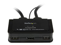 StarTech.com 2 Port USB HDMI Cable KVM Switch with Audio and Remote Switch - USB Powered KVM with HDMI - Dual Port HDMI KVM Switch (SV211HDUA) - KVM / audio-switch - 2 x KVM / audio - 1 lokalbruger - desktop SV211HDUA