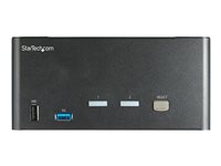 StarTech.com 2 Port Triple Monitor DisplayPort KVM Switch, 4K 60Hz UHD HDR, Desktop 4K DP 1.2 KVM with 2 Port USB 3.0 Hub (5Gbps) & 4x USB 2.0 HID Ports, Audio, Hotkey Switching, TAA - Keyboard/Video/Mouse Switch - KVM / audio-switch - 2 x KVM / audio - desktop - TAA-kompatibel SV231TDPU34K