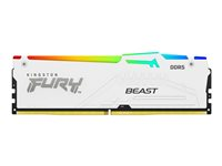Kingston FURY Beast RGB - DDR5 - modul - 16 GB - DIMM 288-PIN - 6400 MHz / PC5-51200 - CL32 - 1.4 V - ikke bufferet - on-die ECC - hvid KF564C32BWEA-16