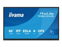 iiyama ProLite TE8612MIS-B4AG - 86" Diagonal klasse (85.6" til at se) LED-bagbelyst LCD paneldisplay - interaktiv digital skiltning - med berøringsskærm (multiberøring)/valgfri slot-in PC-kapacitet - 4K UHD (2160p) 3840 x 2160 - Direct LED - sort (kant), mat finish - med iiyama WiFi-modul (OWM002) TE8612MIS-B4AG