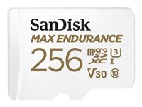 SanDisk Max Endurance - Flashhukommelseskort (microSDXC til SD adapter inkluderet) - 256 GB - Video Class V30 / UHS-I U3 / Class10 - microSDXC UHS-I SDSQQVR-256G-GN6IA