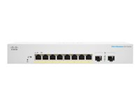 Cisco Business 220 Series CBS220-8FP-E-2G - Switch - smart - 8 x 10/100/1000 (PoE+) + 2 x Gigabit SFP (uplink) - monterbar på stativ - PoE+ (130 W) CBS220-8FP-E-2G-EU