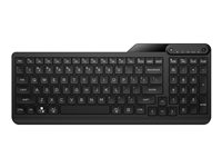 HP 475 - Tastatur - dobbelt-tilstand, multi-enhed, kompakt, 2-zone layout, lavprofil nøglerejse, 12 programmerbare knapper - trådløs - 2.4 GHz, Bluetooth 5.3 - Pan Nordic - jet black 7N7B9AA#UUW