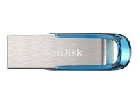 SanDisk Ultra Flair - USB flashdrive - 128 GB - USB 3.0 - blå SDCZ73-128G-G46B