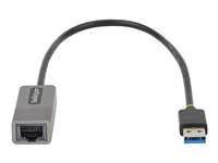 StarTech.com USB to Ethernet Adapter, USB 3.0 to 10/100/1000 Gigabit Ethernet LAN Converter for Laptops, 1ft (30cm) Attached Cable, USB to RJ45 Adapter, USB NIC Adapter, Ethernet Dongle - USB Network Adapter - Netværksadapter - USB 3.2 Gen 1 - Gigabit Ethernet x 1 - space grey USB31000S2