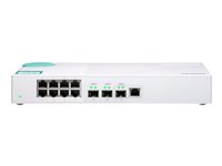 QNAP QSW-308-1C - Switch - ikke administreret - 2 x 10 Gigabit SFP+ + 1 x kombo 10 Gigabit SFP+ + 8 x 10/100/1000 - desktop QSW-308-1C