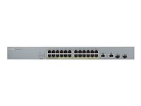 Zyxel GS1350-26HP - Switch - smart - 24 x 10/100/1000 (PoE+) + 2 x combo Gigabit SFP (uplink) - desktop, monterbar på stativ - PoE+ (375 W) GS1350-26HP-EU0101F